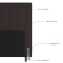Ver imagem 5 de Cabeceira Cama Box Casal Queen Size Luxor 160cm com Tachas e Frame Corano Marrom - Abmaza