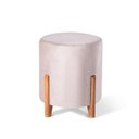 Ver imagem 1 de Kit 02 Puffs Redondo Decorativos em Suede na Cor Bege