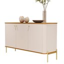 Ver imagem 4 de Buffet Sirius Off White Nature 3 Portas MDF 133cm Off White e Dourado Bechara Móveis