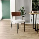 Ver imagem 2 de Kit 02 Cadeiras Estofadas para Sala de Jantar Melina L02 Couríssimo Marrom Bouclê Creme - Lyam