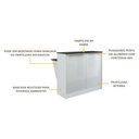 Ver imagem 3 de Bancada/Mesa de Cozinha Multimóveis Mariah 2 Portas FG5484 Branca