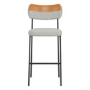 Ver imagem 3 de Kit 04 Banquetas Altas Cozinha Lila com Encosto Couríssimo Whisky Linho Cinza - Desk Design