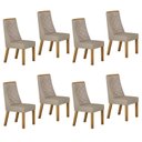 Ver imagem 1 de Kit de 8 Cadeiras para Sala de Jantar Aurora Bege/Cinamomo/Veludo