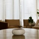 Ver imagem 6 de Vaso de Mesa Redondo Grande de Cerâmica Marrom e Palha Ganash