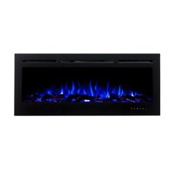 Lareira Elétrica Aquecedor Chaleur Preta 220v Tela de 50" Polegadas de Embutir IPXO, Classe I, Frequ - 4