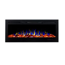 Lareira Elétrica Aquecedor Chaleur Preta 220v Tela de 50" Polegadas de Embutir IPXO, Classe I, Frequ - 2