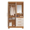 Ver imagem 3 de Guarda Roupa Solteiro 2 Portas 3 Gavetas Nt6020 Freijó-off White Nótável Móveis Freijó-off