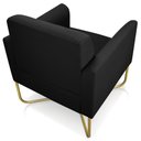 Ver mais imagens de Poltrona Decorativa Isabella Base X Suede Preto/Dourado - Gran Belo
