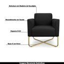 Ver imagem 4 de Poltrona Decorativa Isabella Base X Suede Preto/Dourado - Gran Belo