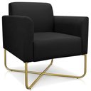 Ver imagem 6 de Poltrona Decorativa Isabella Base X Suede Preto/Dourado - Gran Belo