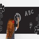 Ver imagem 4 de Lousa Adesivo Quadro Negro 2 Metros Papel Parede Contact Kit Completo com Giz 2m x 45cm Preto Lavave
