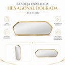 Ver imagem 3 de Bandeja Decorativa Espelhada Hexagonal Dourada 35x15cm