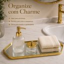 Ver imagem 4 de Bandeja Decorativa Espelhada Hexagonal Dourada 35x15cm