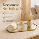 Ver imagem 6 de Bandeja Decorativa Espelhada Hexagonal Dourada 35x15cm