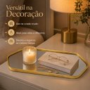 Ver imagem 5 de Bandeja Decorativa Espelhada Hexagonal Dourada 35x15cm