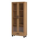 Ver imagem 2 de Estante Decorativa para Livros 77cm 2 Portas de Vidro e Gaveta 100% Mdf C58 Pradel Móveis-freijó