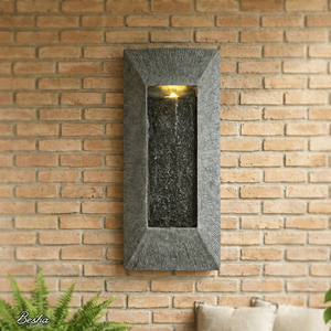 Fonte Natural Cascata de Água para Parede Retangular Decorativo