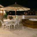 Ver imagem 3 de Ombrelone de Madeira C/ Floreira 3,0m Lateral Redondo - Creme