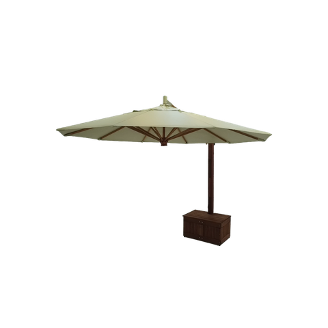 Ombrelone de Madeira C/ Floreira 3,0m Lateral Redondo - Creme