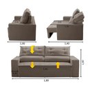 Ver imagem 2 de Sofá Retrátil 3 Lug com Molas 1,80m Laila Suede Cappuccino