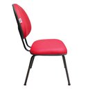Ver imagem 3 de Cadeira Executiva Fixa Vermelho Pé Palito Estofada em Couro Sintético