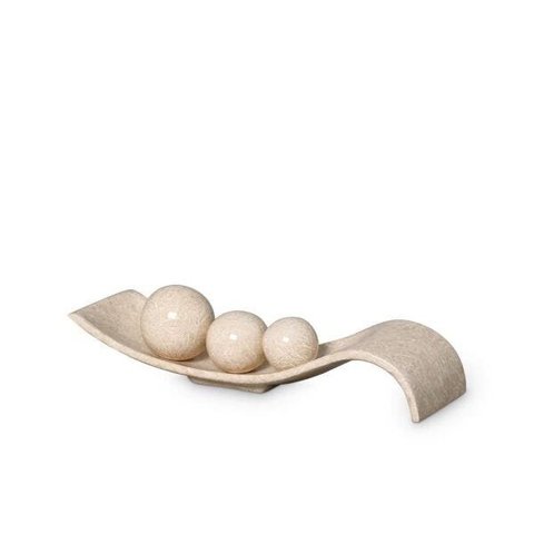 Centro De Mesa Com Esferas Em Cerâmica Bege Petra Safira G