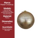 Ver mais imagens de Kit 2 Bolas de Natal Grande Champanhe Fosca com Glitter Dourado Espiral 15cm Decorativa Premium