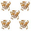 Ver imagem 1 de Kit 5 Jogos de Mesa Bistrô de Madeira Dobrável com 3 Banquetas - Mel