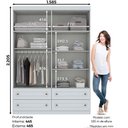 Ver imagem 4 de Guarda Roupa Infantil 04 Portas E 04 Gavetas Mississipi Henn Branco