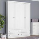 Ver imagem 1 de Guarda Roupa Infantil 04 Portas E 04 Gavetas Mississipi Henn Branco