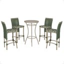 Ver imagem 1 de Mesa Bistrô e 4 Banquetas Roma Fendi Corda Estofado 5 Trama Verde
