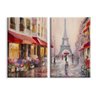 Kit 2 Telas Canvas Chuva Sobre Paris Torre Eiffel - 2