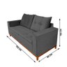 Sofá 3 Lugares Taubaté 1,95cm Teixeira 330 Cinza Teixeira Estofados - 5