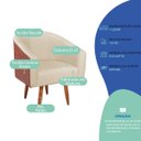 Ver imagem 5 de Poltrona Jade Decorativa Moderna Sala de Estar Quarto Escritório Conforto Corano Nozes e Bouclé Pés