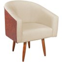 Ver imagem 3 de Poltrona Jade Decorativa Moderna Sala de Estar Quarto Escritório Conforto Corano Nozes e Bouclé Pés