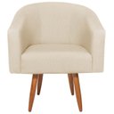 Ver imagem 2 de Poltrona Jade Decorativa Moderna Sala de Estar Quarto Escritório Conforto Corano Nozes e Bouclé Pés