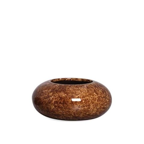 Vaso De Mesa Marrom Decoração De Sala Chacepot Redondo M Petra