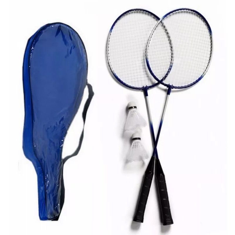 Kit 2 Raquetes Badminton Petecas e Bolsa - 2
