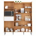 Ver imagem 3 de Cozinha Compacta Kit Isabel 5 Portas 1 Gaveta e Nicho P/ Microonda - Amendoa/branco Ajl