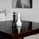 Ver imagem 5 de Peça Xadrez Rei e Rainha Decoração em Cerâmica Clássica Branca e Preta