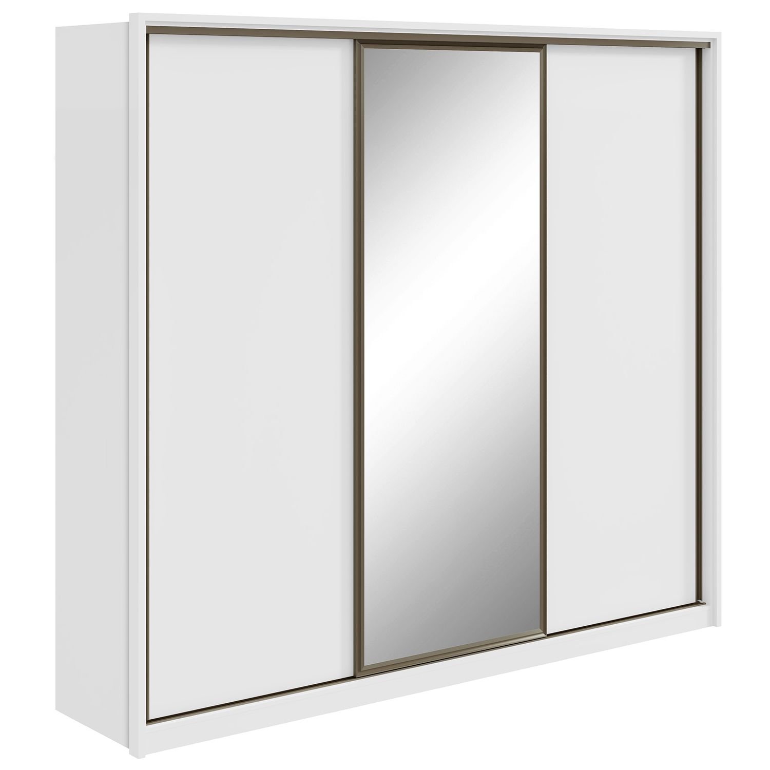 Guarda-roupa Casal com Espelho 3 Portas de Correr 6 Gavetas Spazio Glass Lopas - 4
