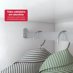Guarda-roupa Casal com Espelho 3 Portas de Correr 6 Gavetas Spazio Glass Lopas - 9