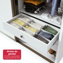 Ver mais imagens de Guarda-roupa Casal com Espelho 3 Portas de Correr 6 Gavetas Spazio Glass Lopas