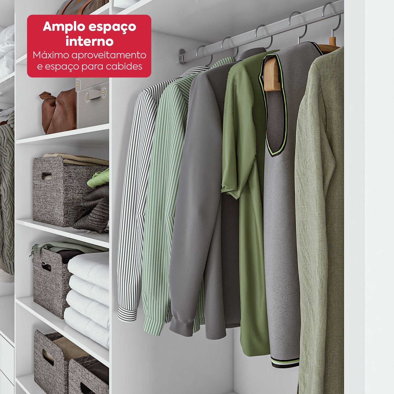 Guarda-roupa Casal com Espelho 3 Portas de Correr 6 Gavetas Spazio Glass Lopas - 7