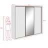 Guarda-roupa Casal com Espelho 3 Portas de Correr 6 Gavetas Spazio Glass Lopas - 6