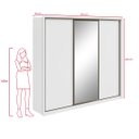 Ver imagem 6 de Guarda-roupa Casal com Espelho 3 Portas de Correr 6 Gavetas Spazio Glass Lopas