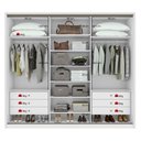 Ver imagem 5 de Guarda-roupa Casal com Espelho 3 Portas de Correr 6 Gavetas Spazio Glass Lopas