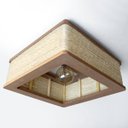 Ver imagem 4 de Luminária Lustre Pendente Rústico Retro Madeira Sisal 35cm