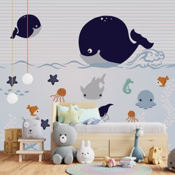 Papel de parede fundo do mar infantil para quarto de bebê VR47 - 4