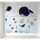 Ver imagem 1 de Papel de parede fundo do mar infantil para quarto de bebê VR47